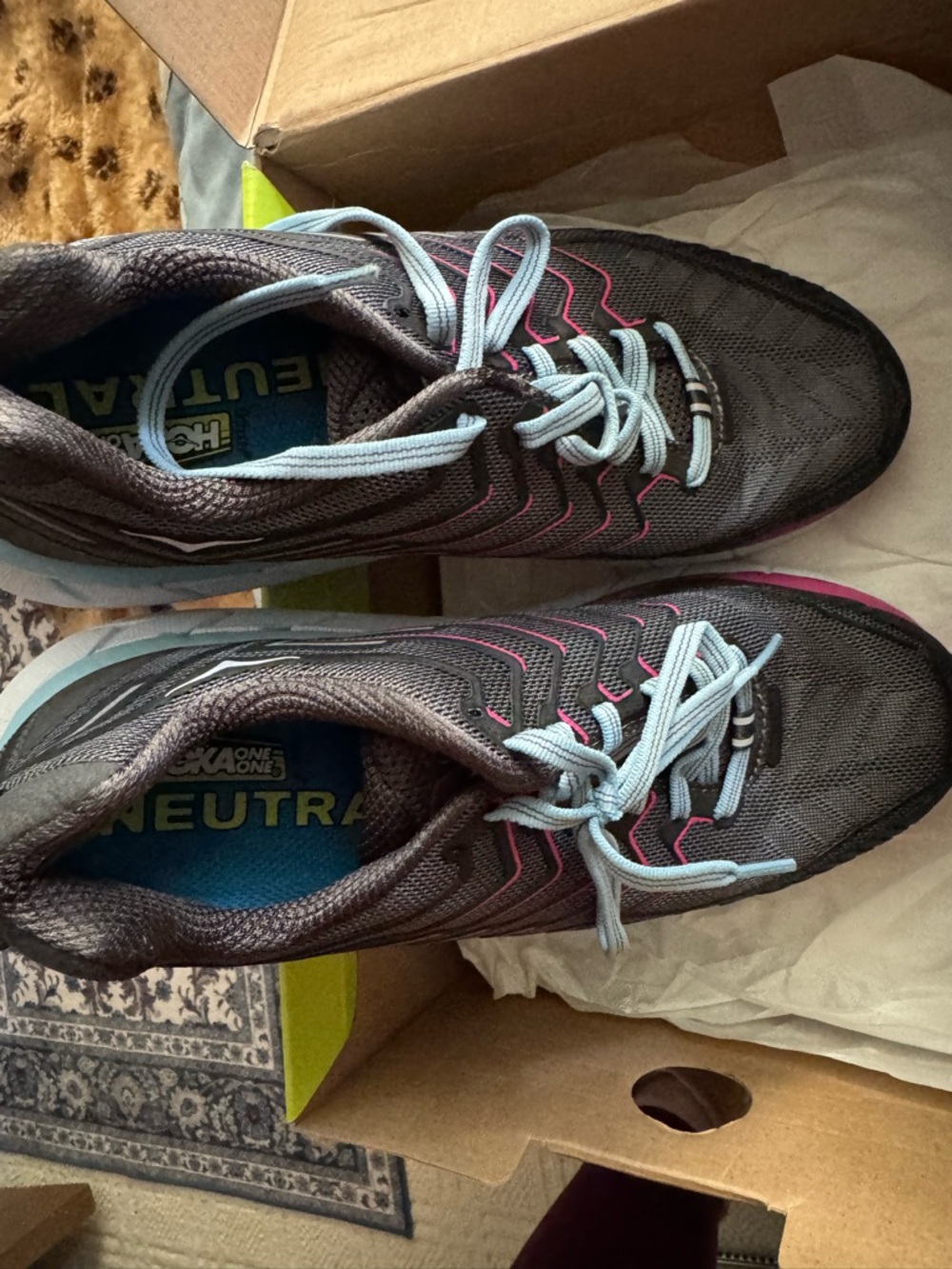 Hoka One One Women's Clifton 4 Castle Rock / Asphalt Sneakers - Picture 2 of 3